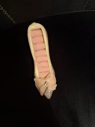Vintage Sequence Pink Jewelry Ring holder high heel #62 VV MTS