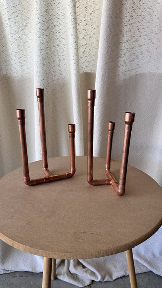 Copper Pipe Candle Holder