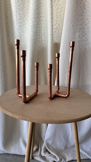 Copper Pipe Candle Holder