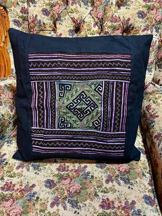 Hemp Cross-stitch Braided Thread Applique Pillow Cases|113578