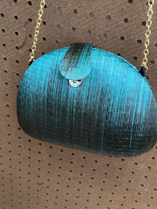 Turquoise Straw Chain Shoulder Bag RSV