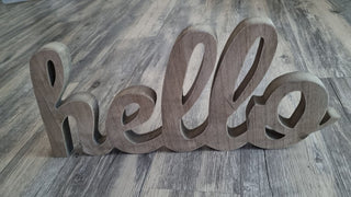 "Hello" home decor sign