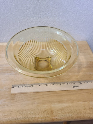 ca. 1930s, Amber Depression Glass Ribbed Mixing Bowl, RCD|93400