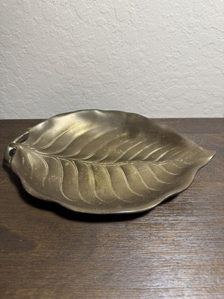 Vintage Solid Brass Leaf Tray MTS|78805