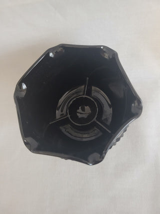 Indiana Glass Tiara Black Diamond Point Candle Holder RCD|101078