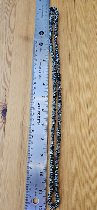 Hematite Nugget Necklace Vintage Gray Black Stone Trading Post Jewelry 36 Inch Long Boho Statement Jewelry,RSV|102932