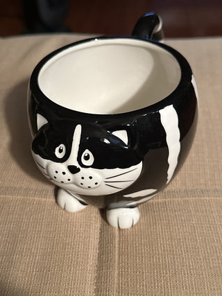 Balck/White Fat Cat Mug. #SM|51078