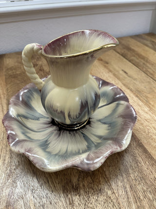 Vintage German Ceramic Pitcher & Bowl Set MTS