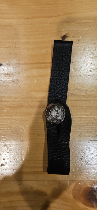 Vintage leather stein/mug holder belt strap