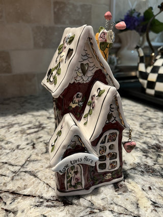 Blue Sky Clayworks "Love Lives Here" Candle House Holder RCD