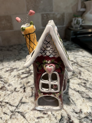 Blue Sky Clayworks "Love Lives Here" Candle House Holder RCD