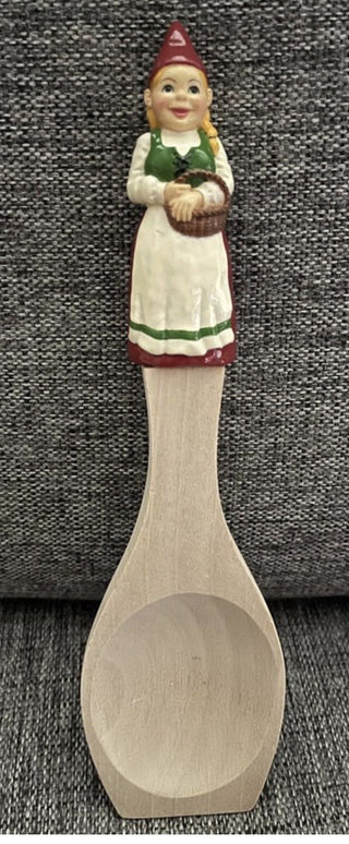 Sagaform Sweden Gnome Wooden Spoon 4" girl 6" Spoon and 10" total #62 VV MTS