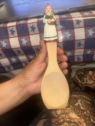 Sagaform Sweden Gnome Wooden Spoon 4" girl 6" Spoon and 10" total #62 VV MTS