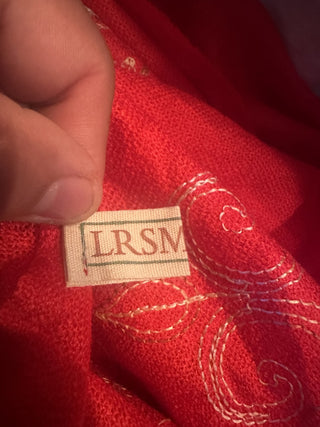 Vintage Red Shawl embroidery #63 VV MTS|133981