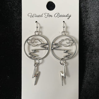 thunderstorm silver tone earrings RSV