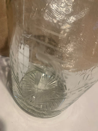 Vtg etched glass ice bucket w/handle MTS|155186