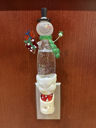 Vintage Tall Snowman on Glitter Body Bubble Night Light RCD|133239