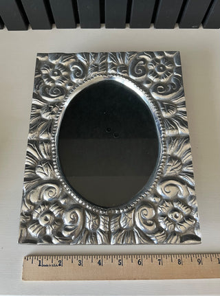 Vintage heavy pewter Mexican frame RSV|105642