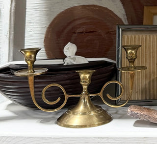 Vintage Ornate Brass Candelabra (LZD - RSV)