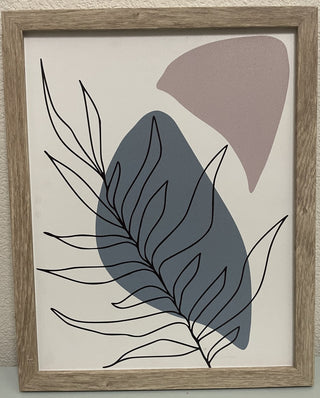 Line Art Plant Leaves Framed RSV