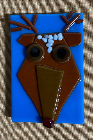 Art Glass Christmas Deer Magnet RSV|140132