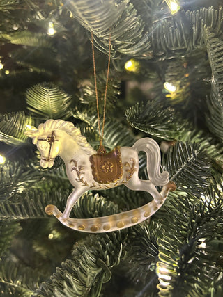 Frosted Acrylic Rocking Horse Ornament   MTS|131889