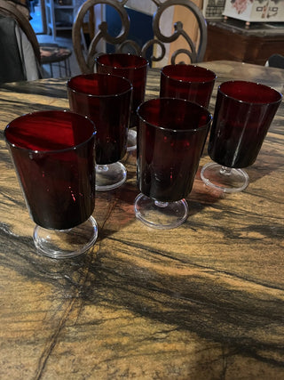 Vintage Arcoroc Luminarc France Red Ruby Stemware. RSV|125128