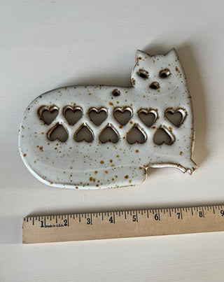 Vintage cat heart trivet RSV|121321