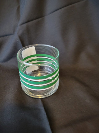 Libbey Retro Green and White Lowball Glasses Set of 3 RCD|61400