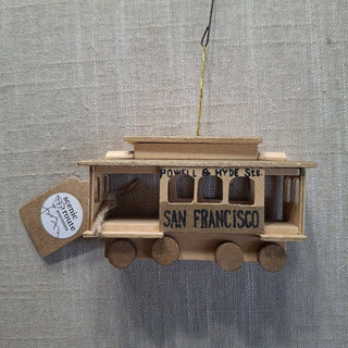 Vintage San Francisco Wooden Cable Car Ornament MTS|124096