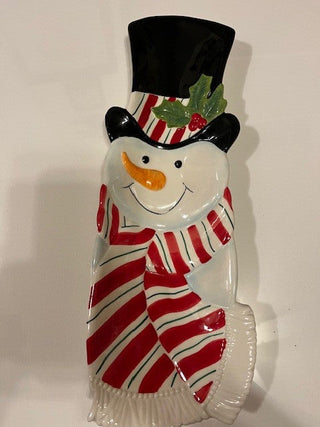#907 Fitz & Floyd Snowman Platter