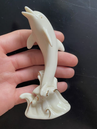 Lenox Small Dolphin Porcelain Figurine white gold trim #62 VV MTS|93318