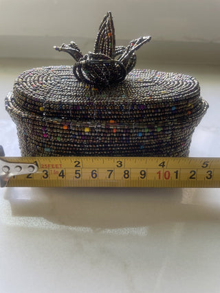 Handwoven Beaded Wire Trinket Box -RSV