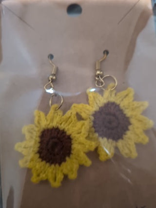 Crochet Sunflower earrings