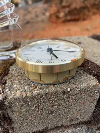 JP vintage Mikasa lead crystal mantel or desk clock
