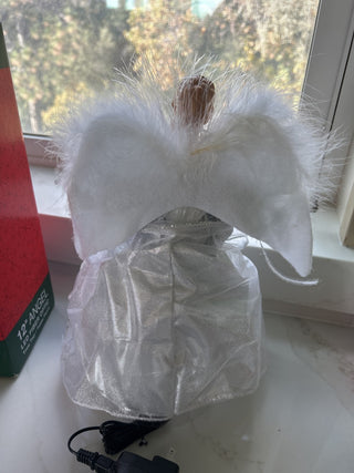 Kurt Adler 12" White Silver LED Light Fiber Optic Angel Christmas Tree Topper-RSV|126790