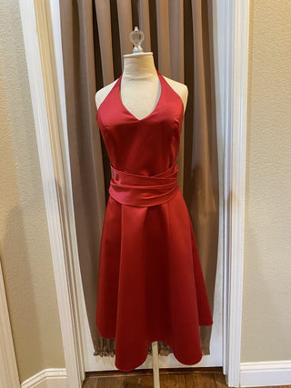Stunning Alfred Angelo satin formal halter dress SZ 12 RCD