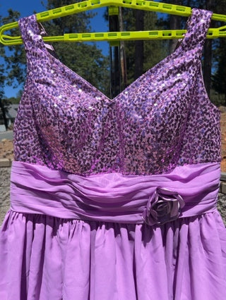 Size 20 lavender purple chiffon cocktail dress  Bliss Marketplace
