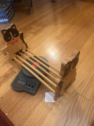1980's Wood Cat Bookend Rack MTS-K|58980
