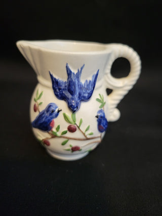 Vintage Studio Art Pottery 3" Tall Pitcher w/Birds RCD|103624