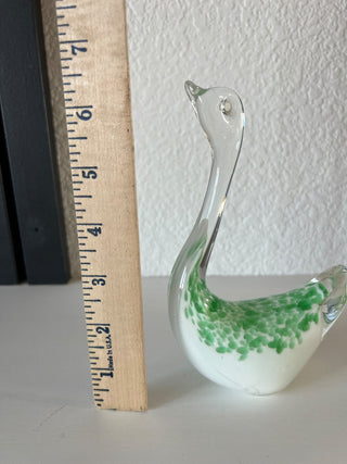 Hand blown glass swan paperweight RSV|117073