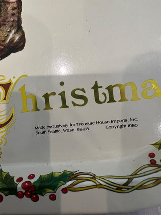 Vintage 1980 Metal Christmas Tray MTS|124489