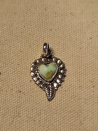 .925 silver green turquoise kingman pendant