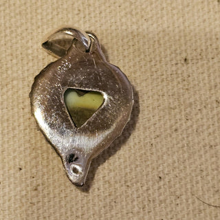 .925 silver green turquoise kingman pendant