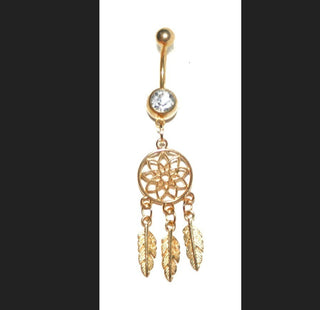 Dreamcatcher dangle (gold) Belly Ring|53737