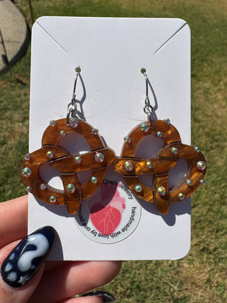 Bejeweled Pretzel Dangle Earrings MTS