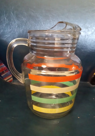 MW Anchor Hocking Fiesta Striped Pitcher|78943