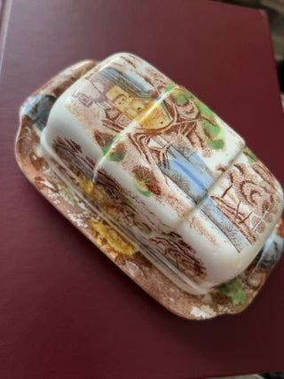 VTG (1940’s) Nasco “Mountain-Woodland” butter dish (made in Japan)