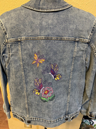 Embroidered jacket. Size. XL. Butterflies #SM RCD|67529