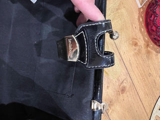 Liz Claiborne Vtg. Black Patent leather Purse w/chain MTS|46727